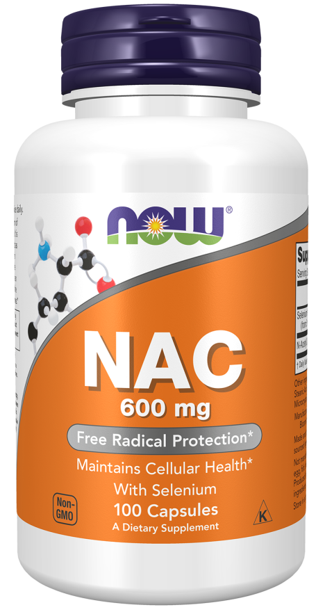 NOW Nac 600 mg, 100 Capsules
