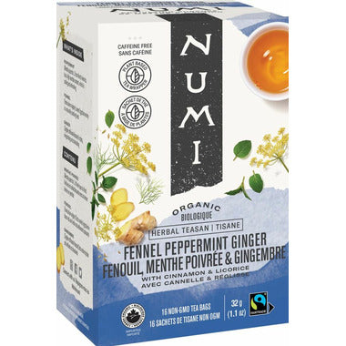 NUMI-32g -16 Tea bags   Fennel- Peppermint-Ginger