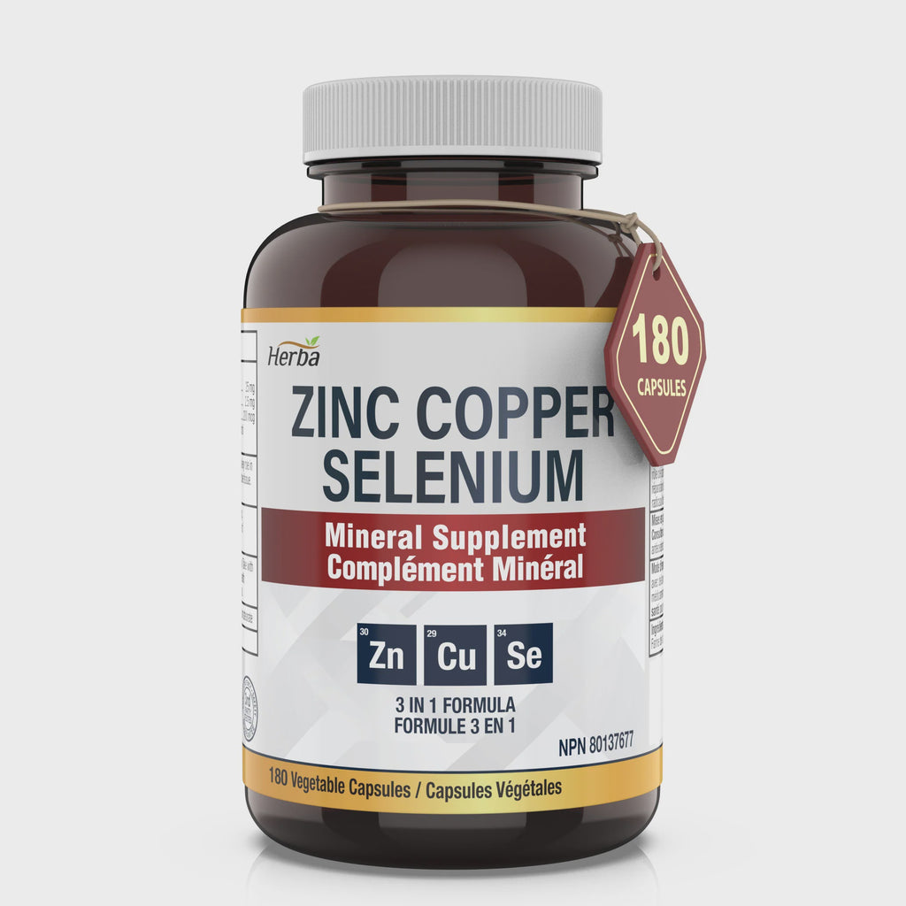 Zinc Copper Selenium 180 cap -Mineral Supplement