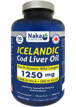 Icelandic Cod Liver Oil 1250 mg-160sof