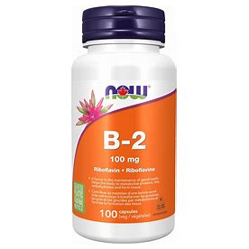 NOW B-2 Riboflavin, 100 Capsules