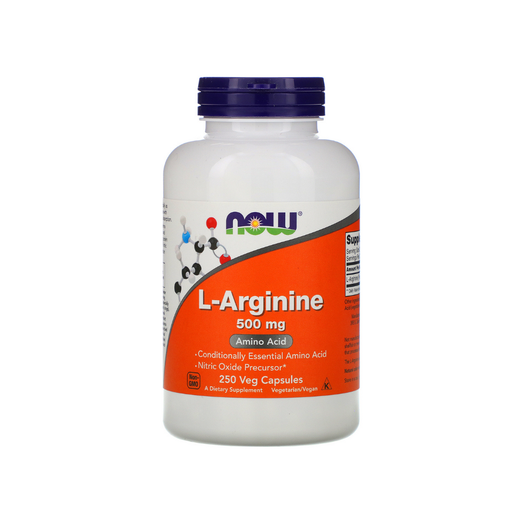L-Arginine 500mg, 250 veg capsules