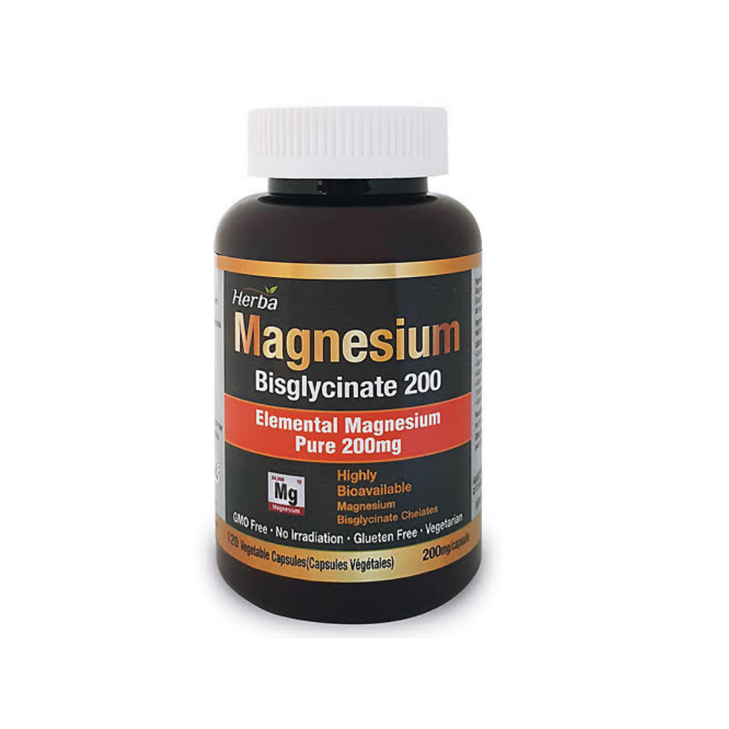 Magnesium Bisglycinate 200mg,  120 vegetable capsules