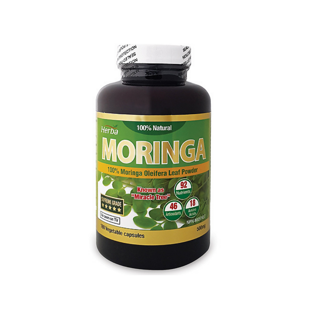 Moringa 500mg, 180 vegetable capsules