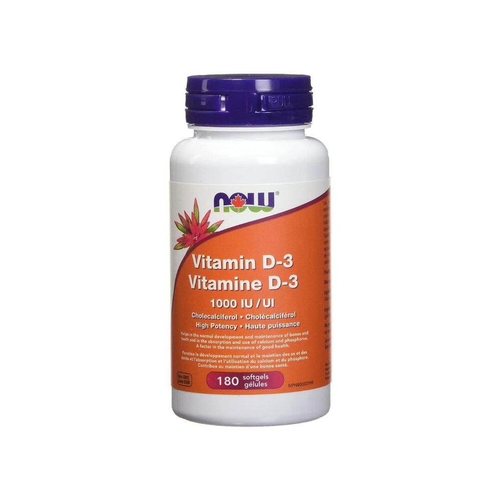 NOW Vitamin D-3 1,000 IU, 180 Softgels