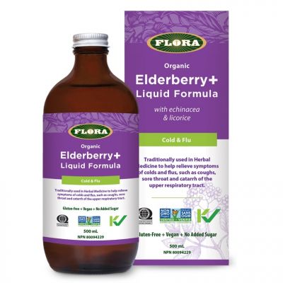 FLORA Elderberry Liquid Formula with echinacea & licorice, 500mL